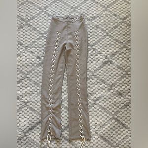 White fox boutique lace up pants